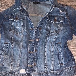 oversized blue jeans jacket